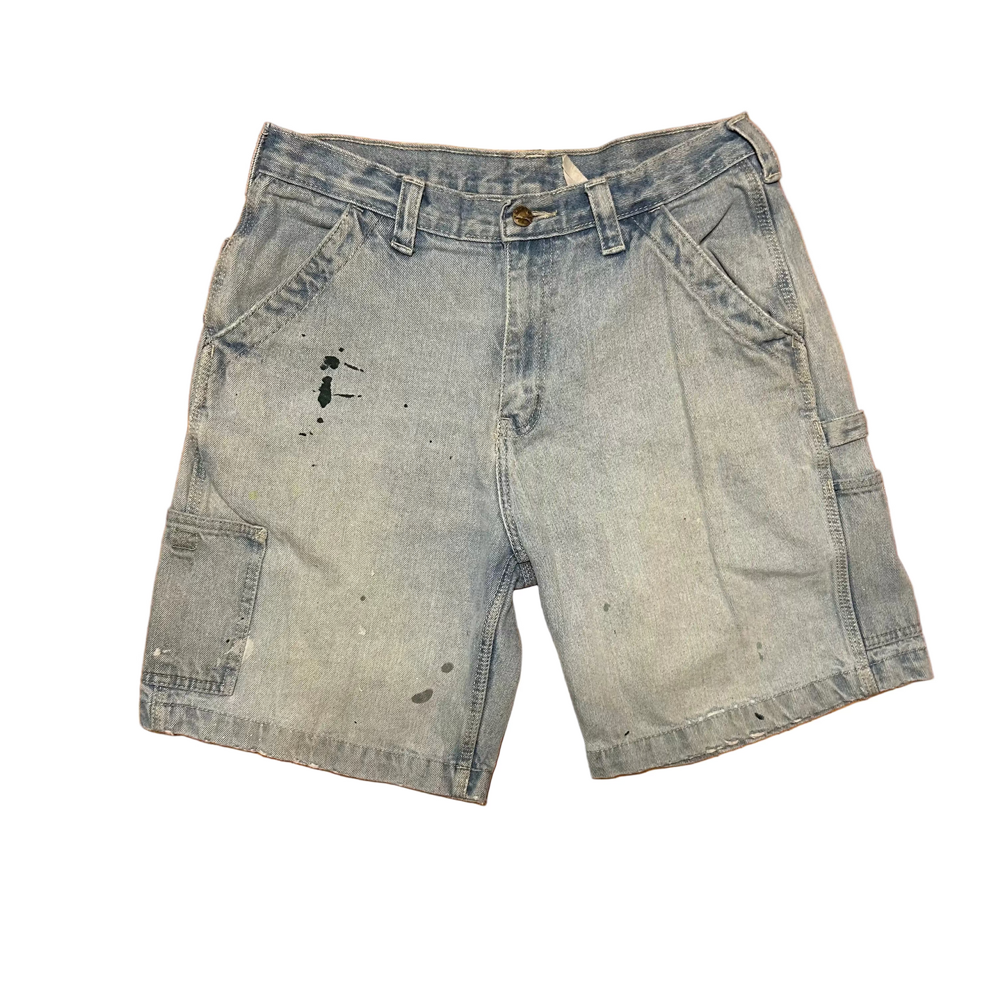 Real Work Wear Light Wash Carpenter Denim Jorts Jean Shorts - 32" x 9"