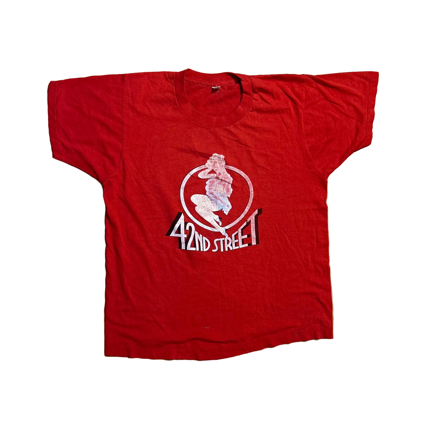 80's Screen Stars 42nd Street Red Tshirt - Small - 19" x 25"