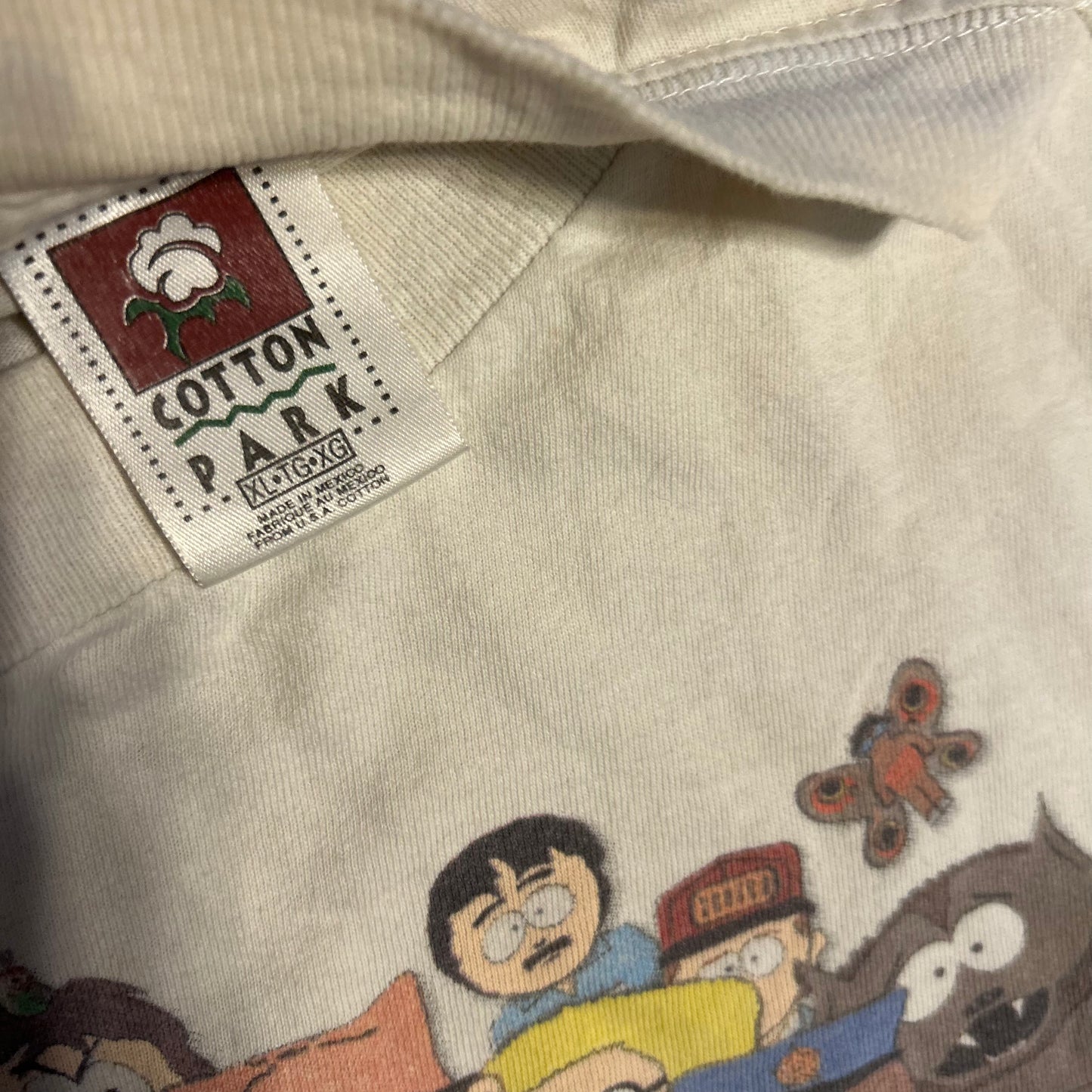90's South Park Tanktop Cutoff White Tshirt - XLarge - 24.5" x 28"