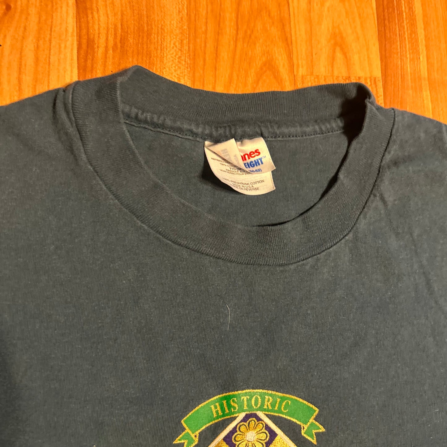 90's Hanes Heavyweight Boston Massachusetts Blue Faded Tshirt - XLarge - 24" x 29"