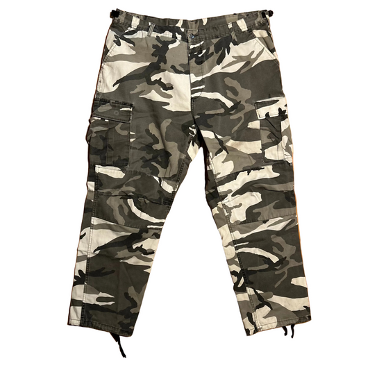 Camo Military Rothco BDU Black White Cargo Pants - Tagged XL Regular - 40" x 30.5"