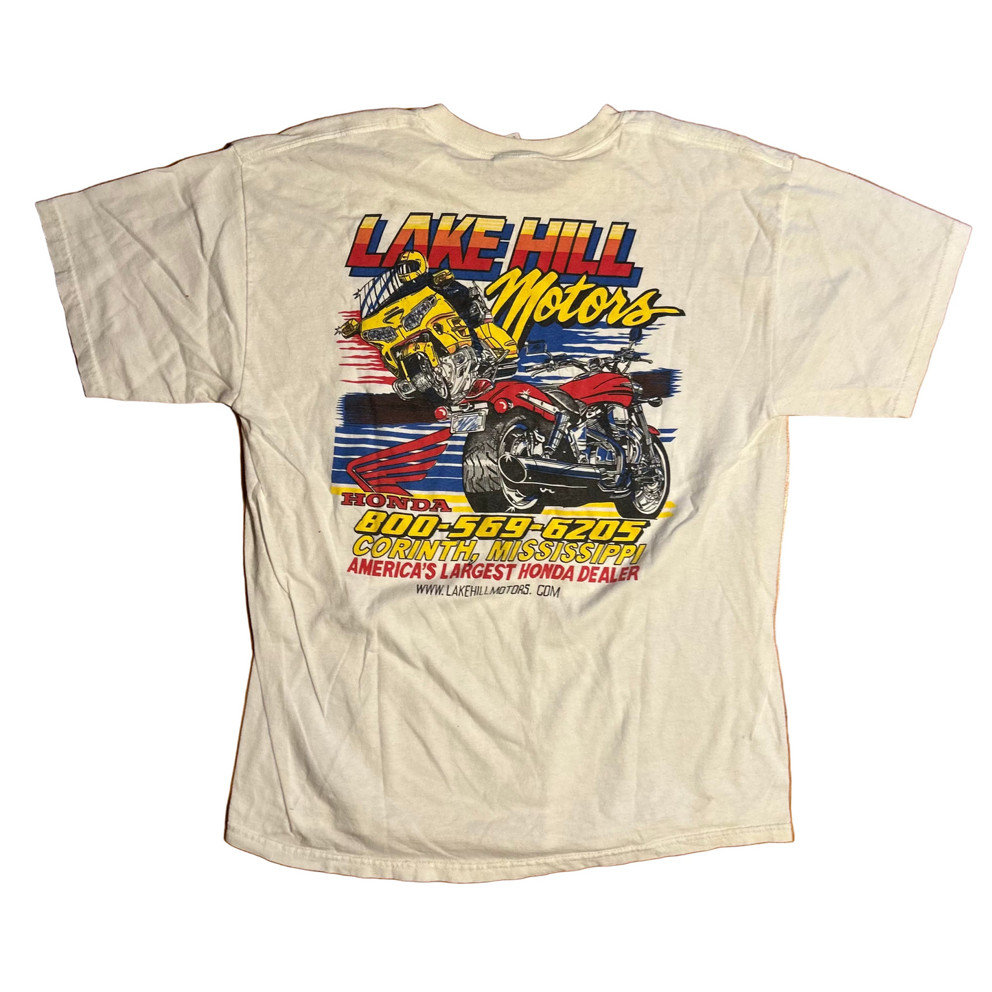 Honda Lake Hill Motors White Tshirt - Medium - 20" x 26"