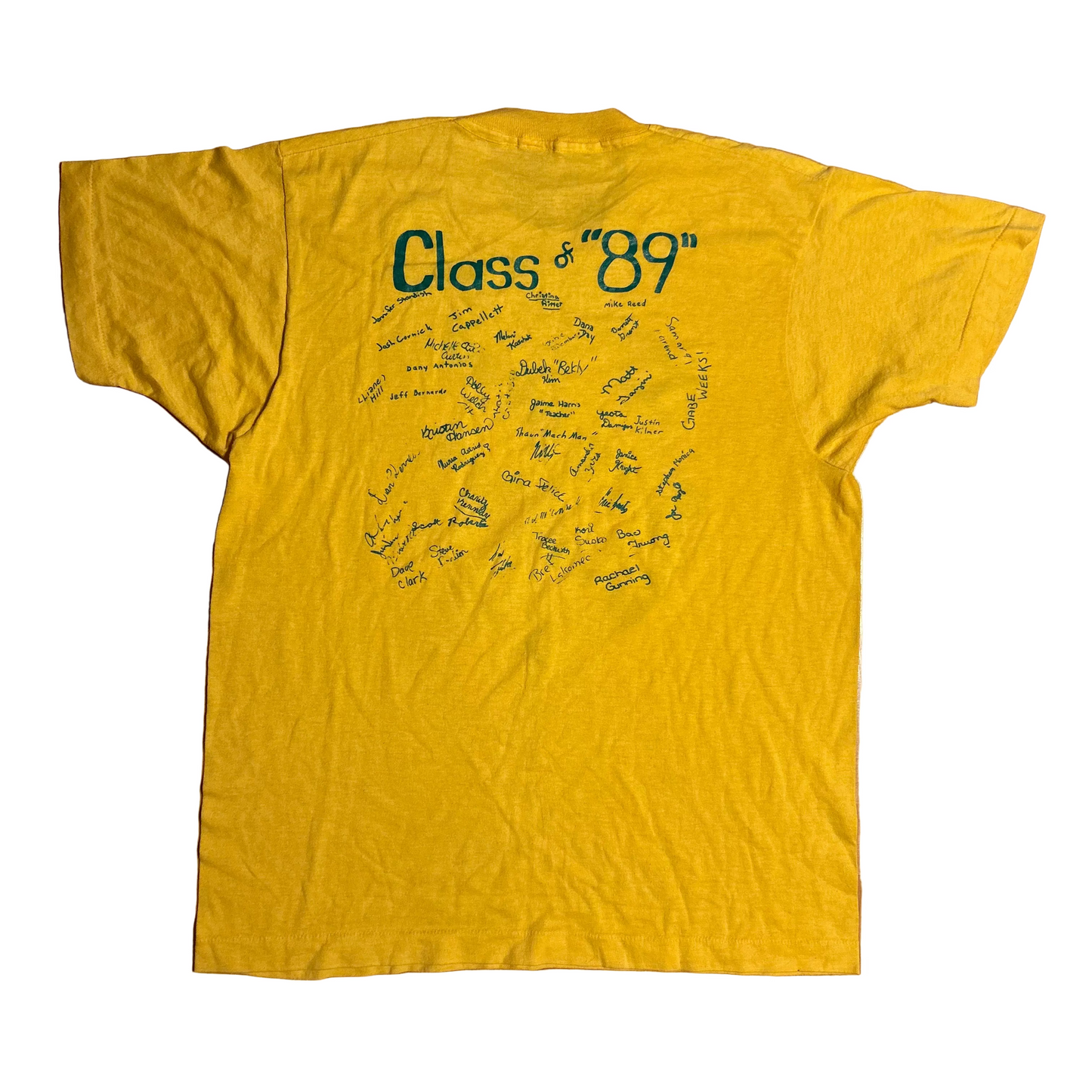 80/90's I Survived Clayton Ave Yellow Tshirt - Small - 19.5" x 25.5"