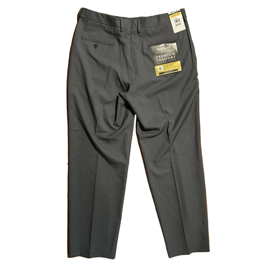 NWT Brand New Haggar Premium Comfort Grey Slacks Dress Pants - 36" x 30"