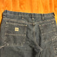 Lee Loose Fit Dark Wash Denim Carpenter Jeans Pants - 38" x 29.5"