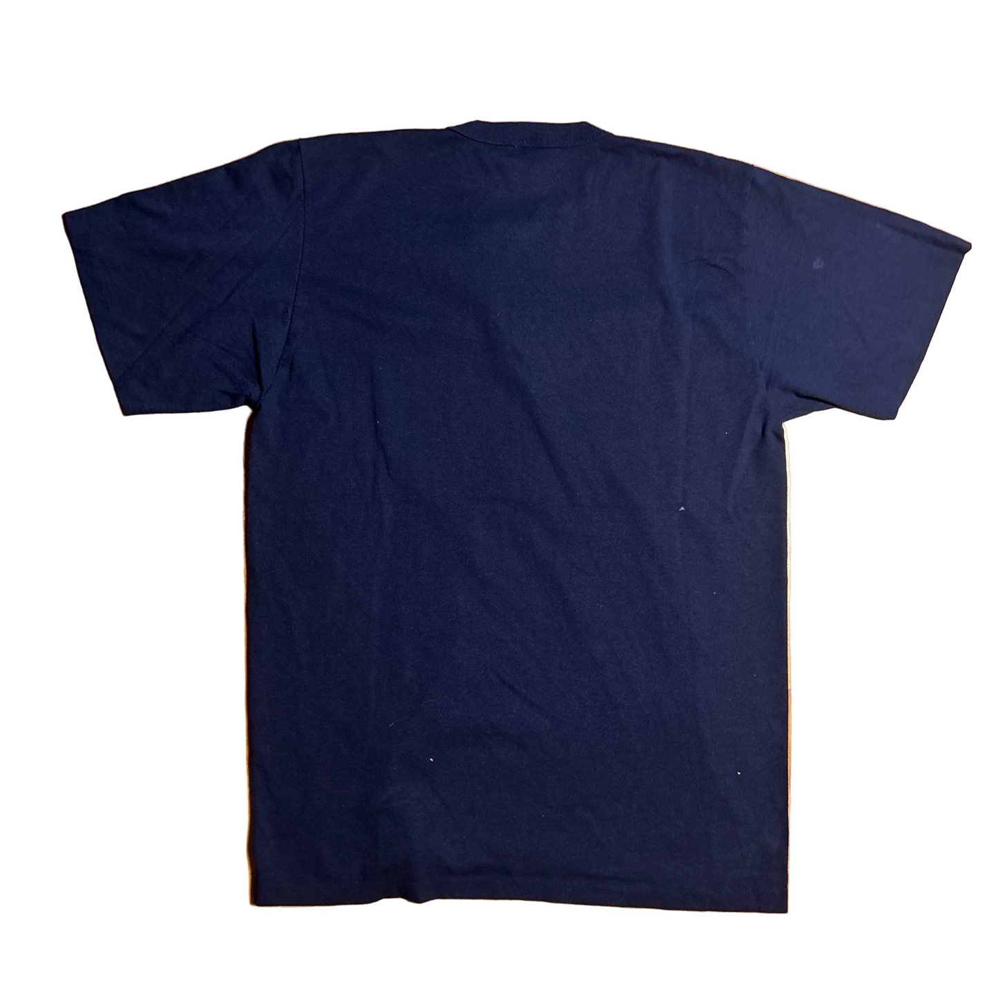 80's Russell Athletic Alfred's Quarter Button Up Navy Blue Tshirt - Medium - 20" x 28.5"