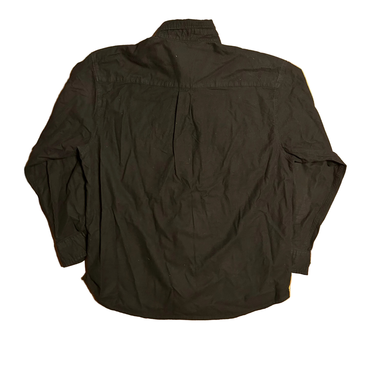 Faded Glory Black Cotton Button Up Shirt - XLarge - 25" x 30.5"