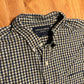 Abercrombie and Fitch Cotton Blue Green Red Cream Plaid Checkered Button Down Shirt - XLarge - 30" x 33"