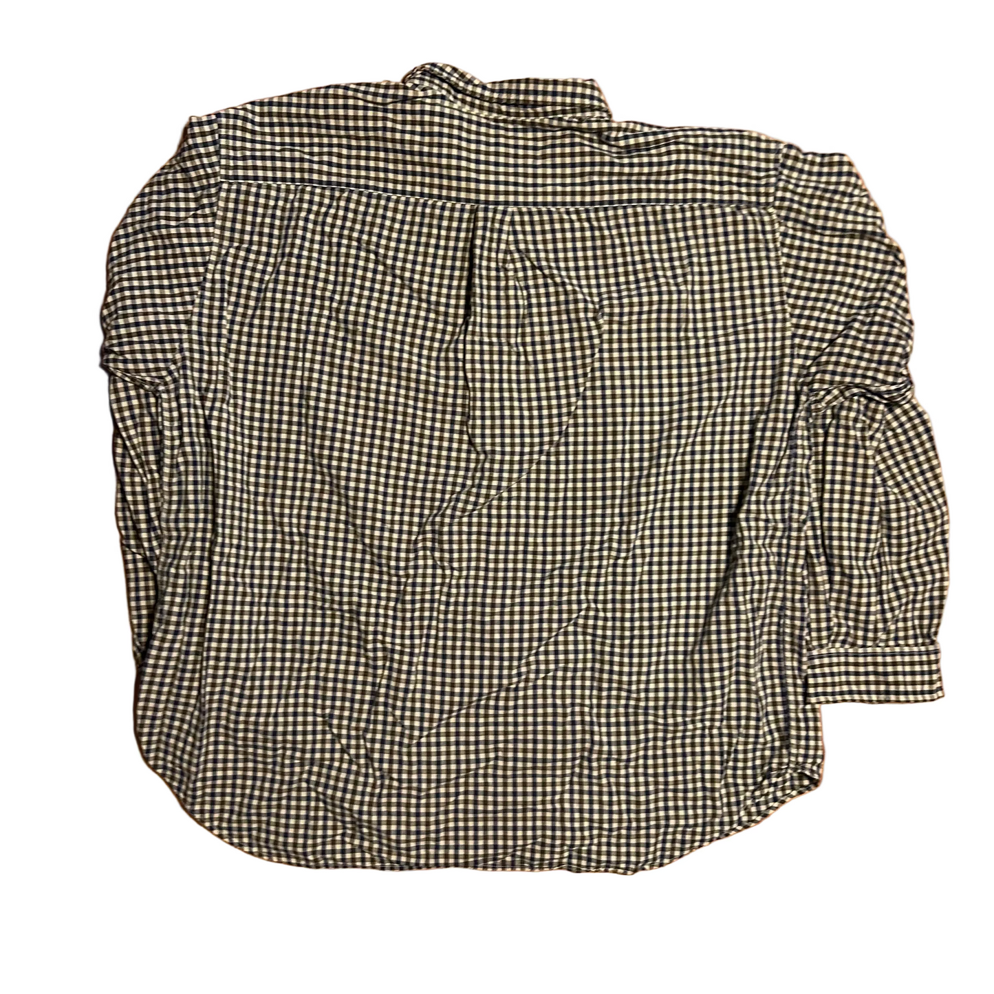 Abercrombie and Fitch Cotton Blue Green Red Cream Plaid Checkered Button Down Shirt - XLarge - 30" x 33"