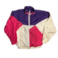 90's Pro Spirit Pink Purple White Nylon Zip Up Hidden Hood Jacket Windbreaker - XLarge - 24" x 26"