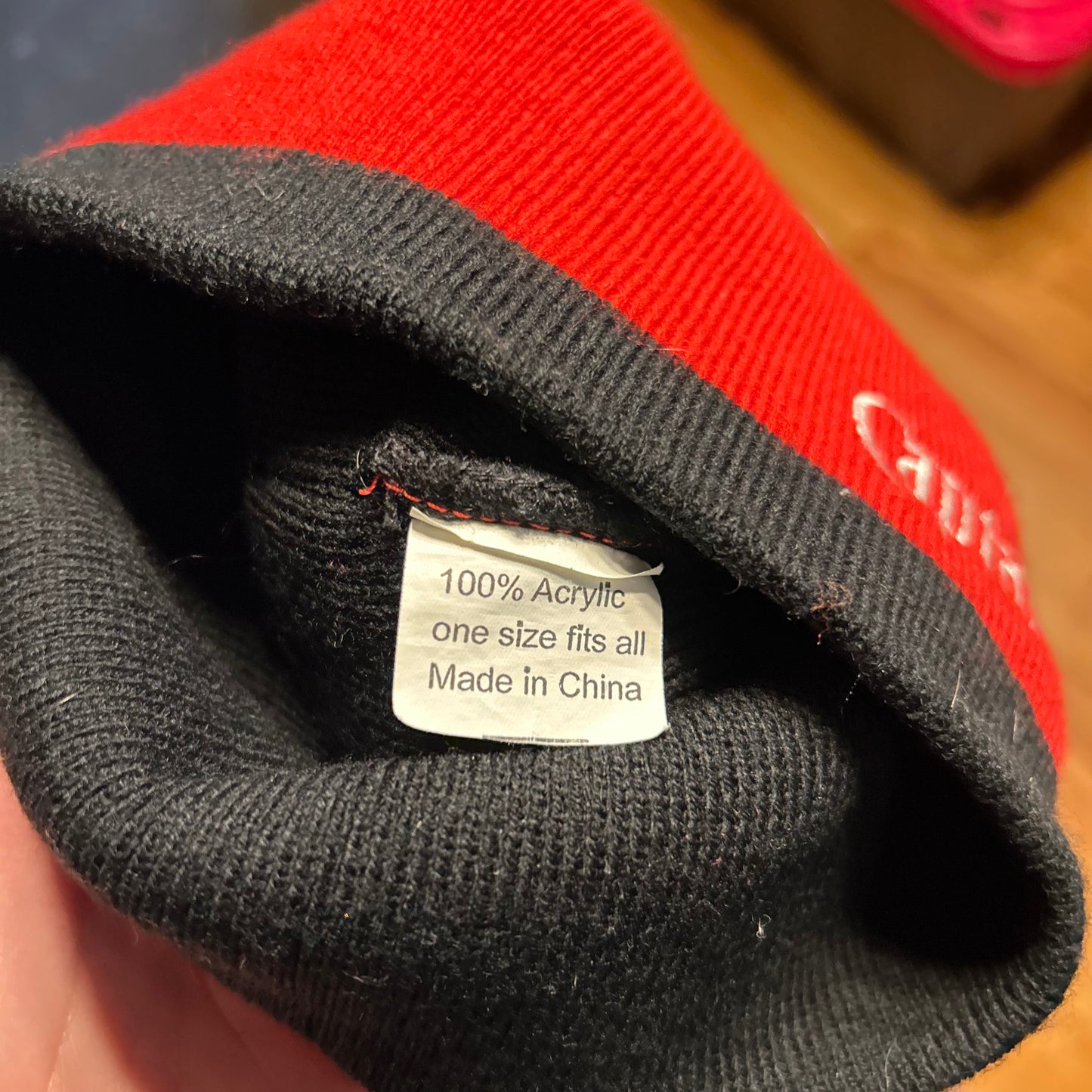 Captain Morgan Red Black Acrylic Beanie Hat