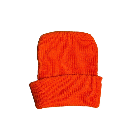 Orange Acrylic Beanie Hat