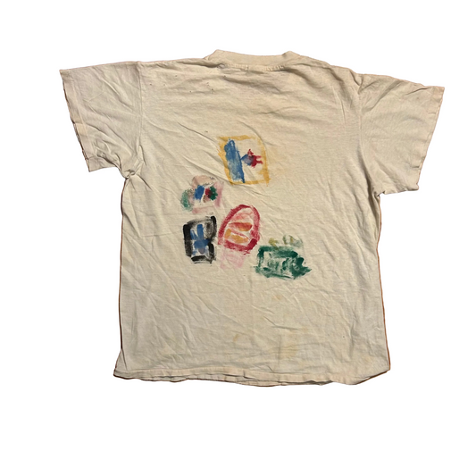80's Hanes Paint Custom White Tshirt - Medium - 20.5" x 24"