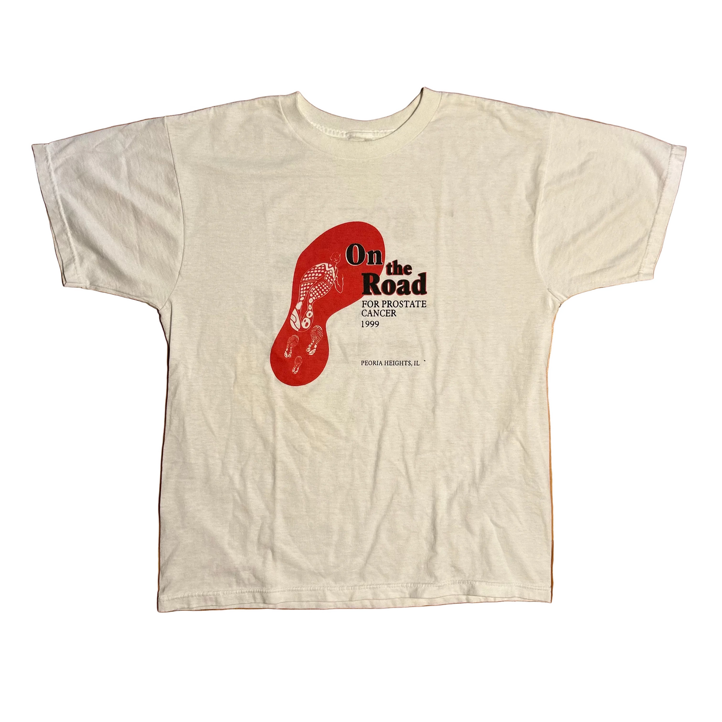 90's On The Road For Prostate Cancer White Tshirt - Medium - 21" x 27"