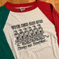 80's B&E Ded Bob Show Keep on Bonkin Red Green Raglan Shirt - Medium - 20" x 25.5"