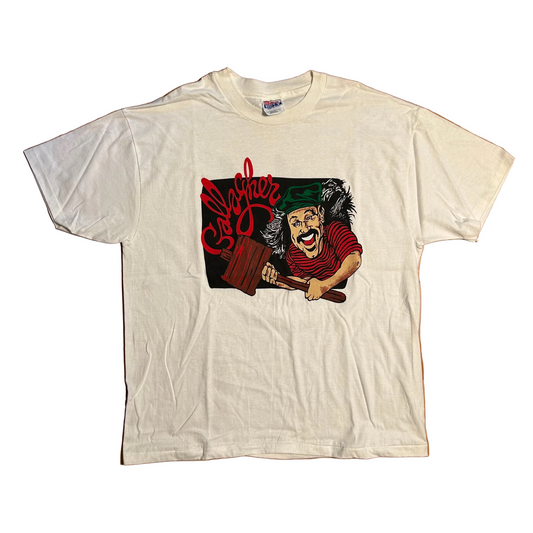 90’s Hanes Beefy Gallagher Signed White Tshirt - XLarge - 24" x 30"