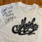 90’s Hanes Beefy Gallagher Signed White Tshirt - XLarge - 24" x 30"