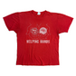 80's Helping Hands Paper Thin Red Tshirt - Medium - 21.5" x 26"
