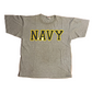 Navy Military Spellout Grey Tshirt - Medium - 21" x 26.5"