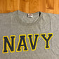 Navy Military Spellout Grey Tshirt - Medium - 21" x 26.5"