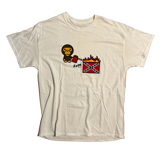Fam Shop Baby Milo Anti Confederate White Tshirt - XLarge - 24" x 32.5"