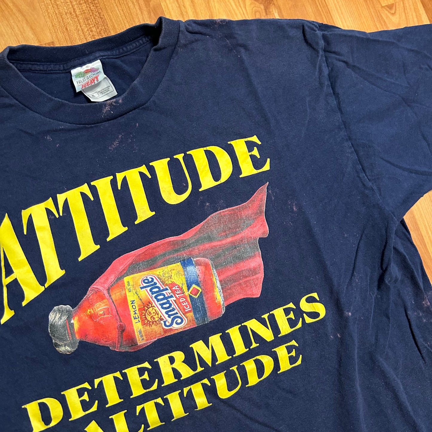 Attitude Determines Altitude Snapple Navy Blue Tshirt - Large - 23" x 28.5"