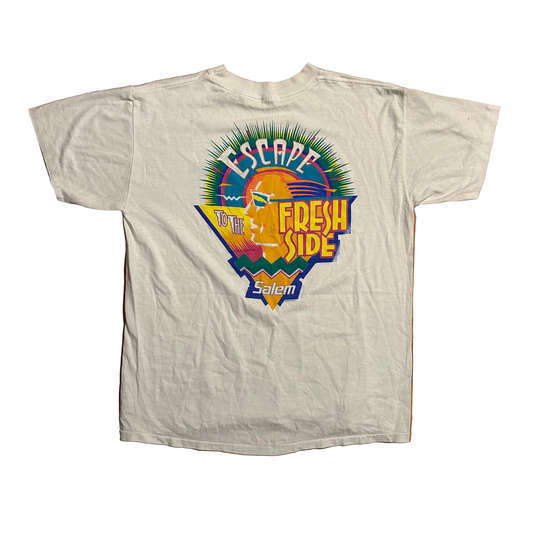90's Salem Escape to the Fresh Side White Tshirt - Large - 22" x 28"
