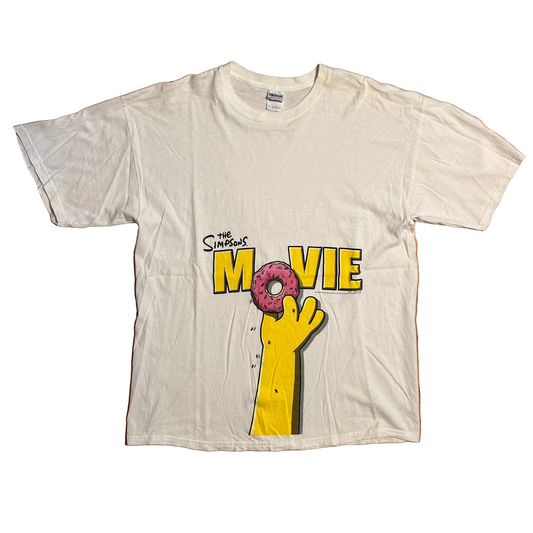 2008 The Simpsons Fox 20th Century Movie White Donut Tshirt - Large - 23.5" x 31"