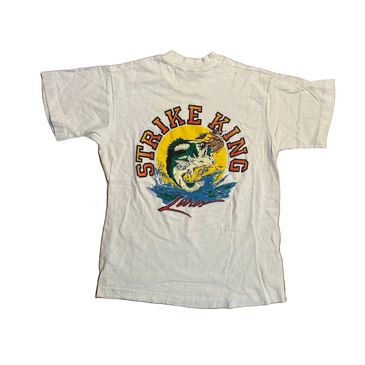 90's FOTL Strike King Fishing White Tshirt - Small - 18.5" x 25"