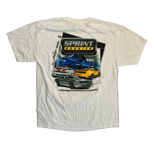 Hanes Heavyweight Sprint Boost Car White Tshirt - Medium - 20" x 28"