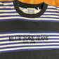 Blue Zone Jeans Striped Black White Blue Purple Tshirt - XLarge - 24.5" x 28"