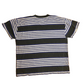 Blue Zone Jeans Striped Black White Blue Purple Tshirt - XLarge - 24.5" x 28"