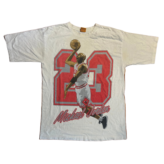 BEZ Michael Jordan Bulls 23 White Sparkly Tshirt - XLarge - 24.5" x 34"