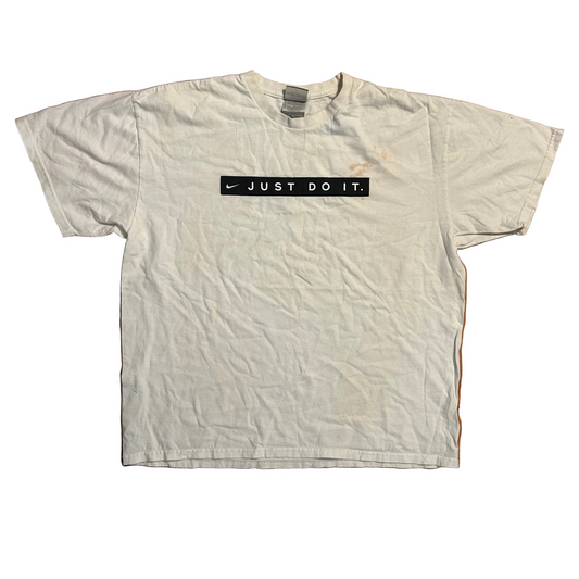00's Nike Just Do It White Tshirt - XLarge - 25" x 28.5"