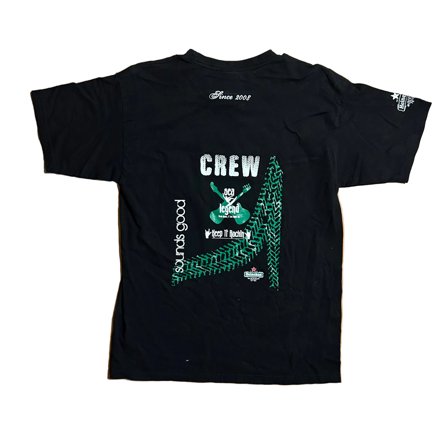 Sea Legend Steakhouse Heineken Black Tshirt - Medium - 20" x 28"