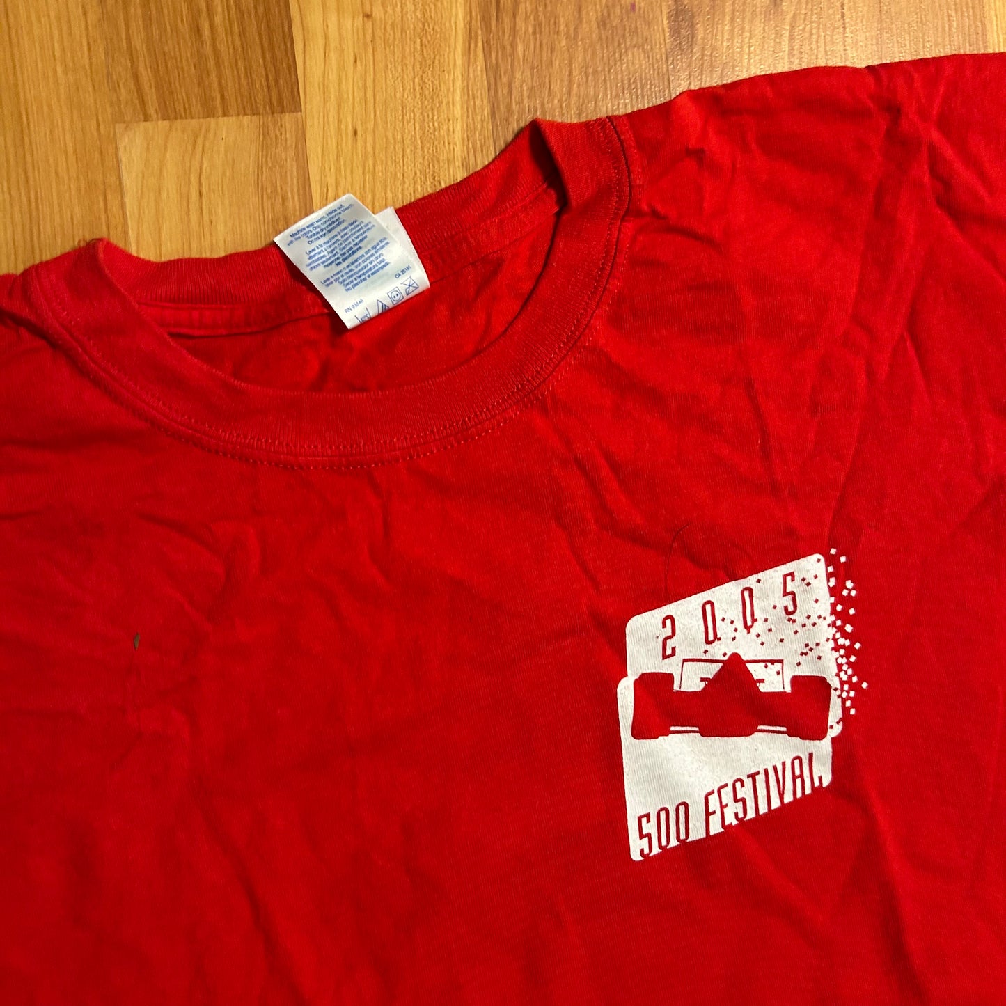 2005 500 Festival Racing Red Tshirt - XLarge - 24" x 30"