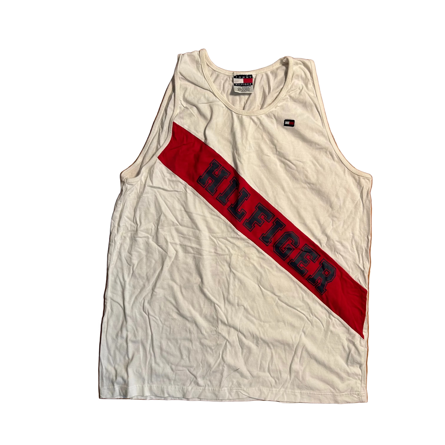 Tommy Hilfiger White Tanktop Shirt - Large - 22" x 30"