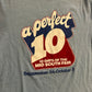 80/90's Hanes 50/50 A Perfect 10 Light Blue Tshirt - XSmall - 17" x 25.5"