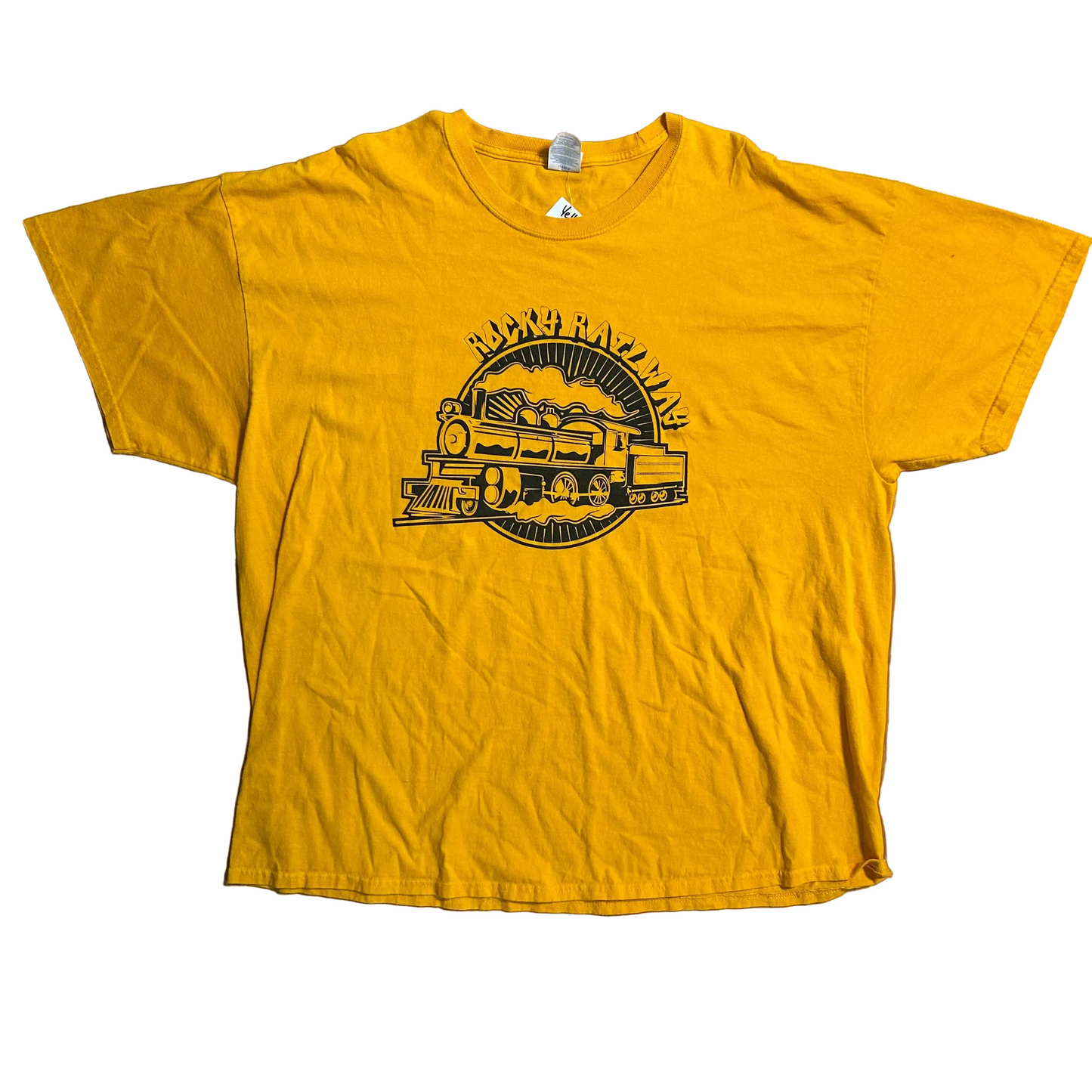 Rocky Railway Train Yellow Tshirt - XLarge - 26.5" x 31"