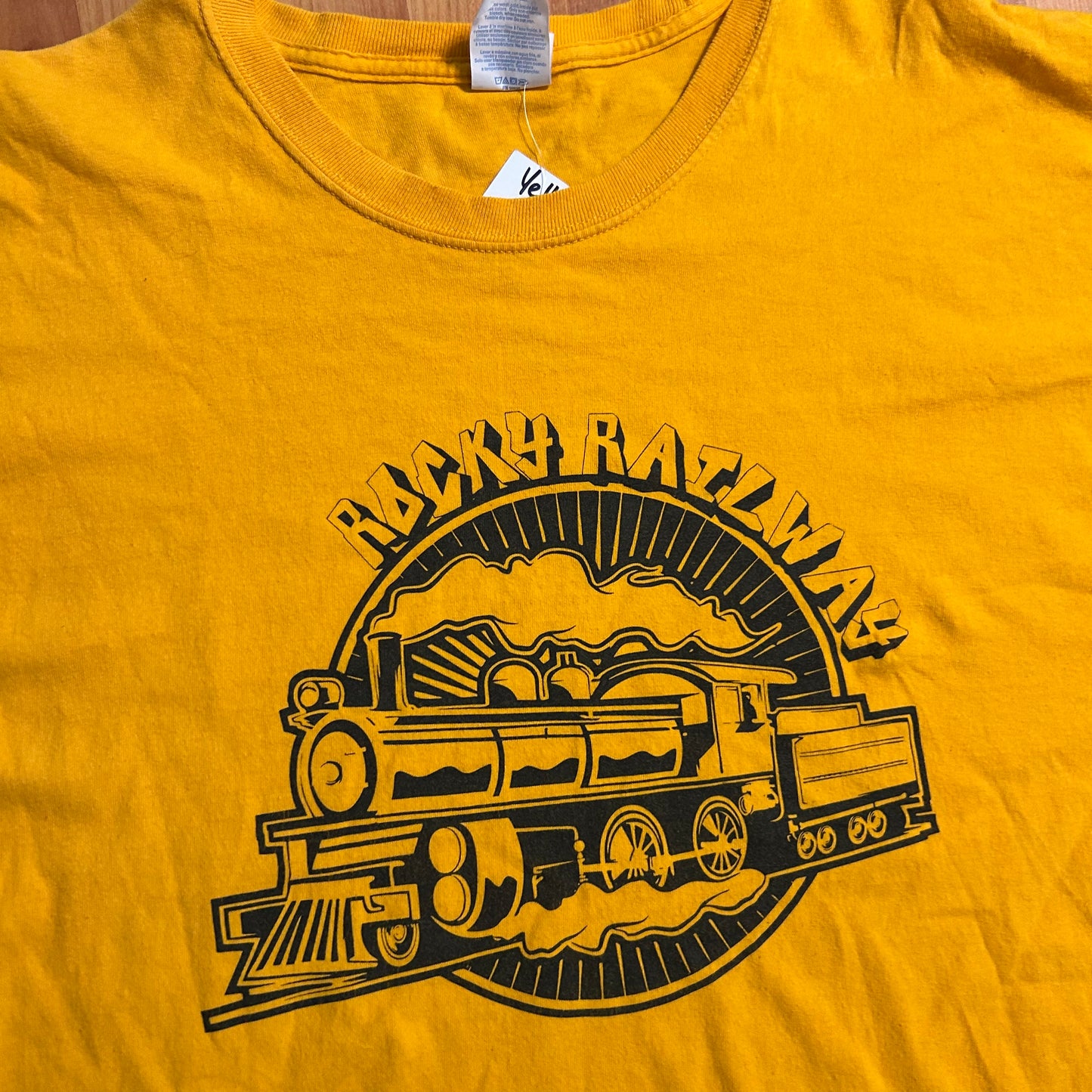 Rocky Railway Train Yellow Tshirt - XLarge - 26.5" x 31"
