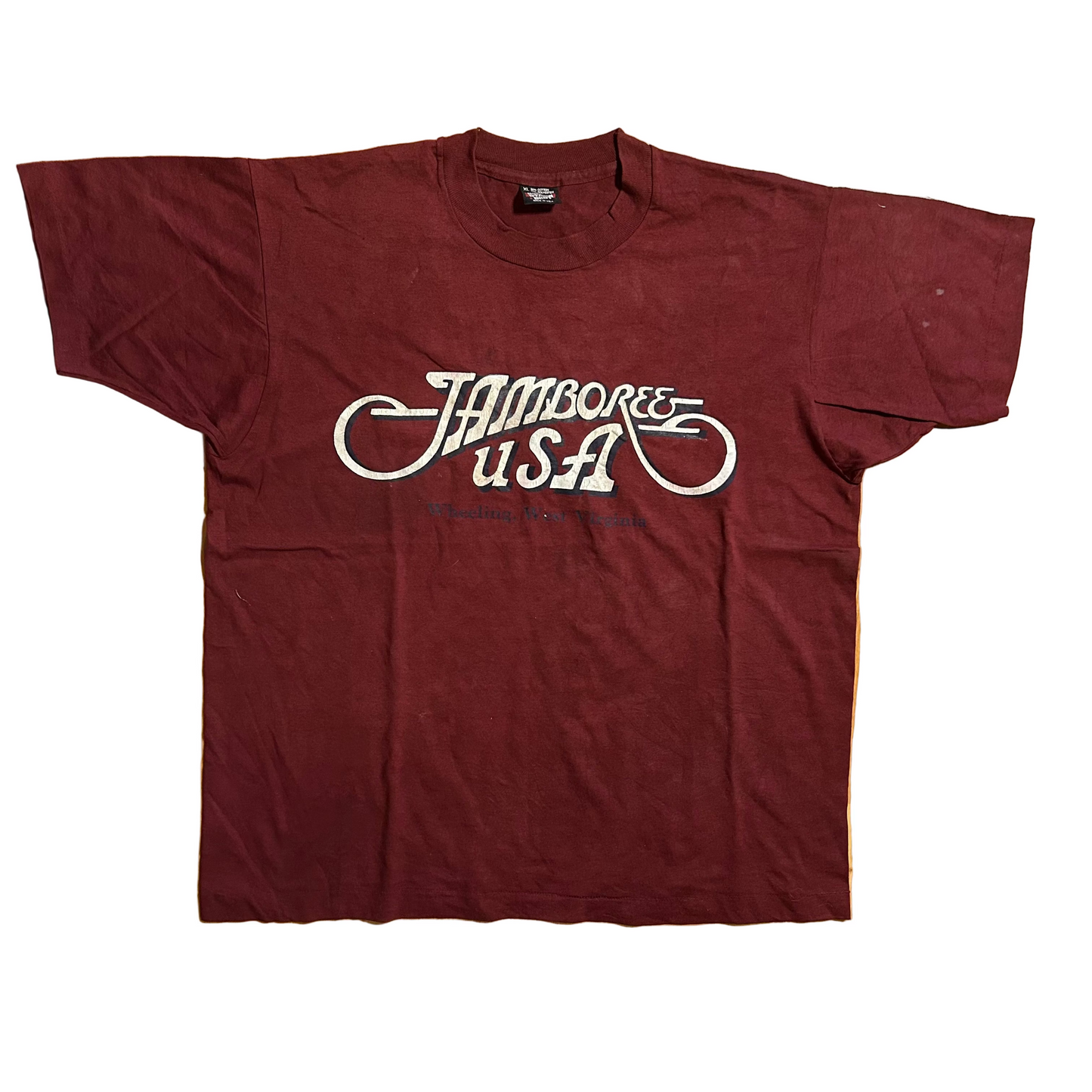 90's Screen Stars Jamboree USA Red Maroon Tshirt - Large - 23" x 27"