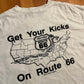 90’s Route 66 Get Your Kicks White Tshirt - XLarge - 24.5" x 27.5"