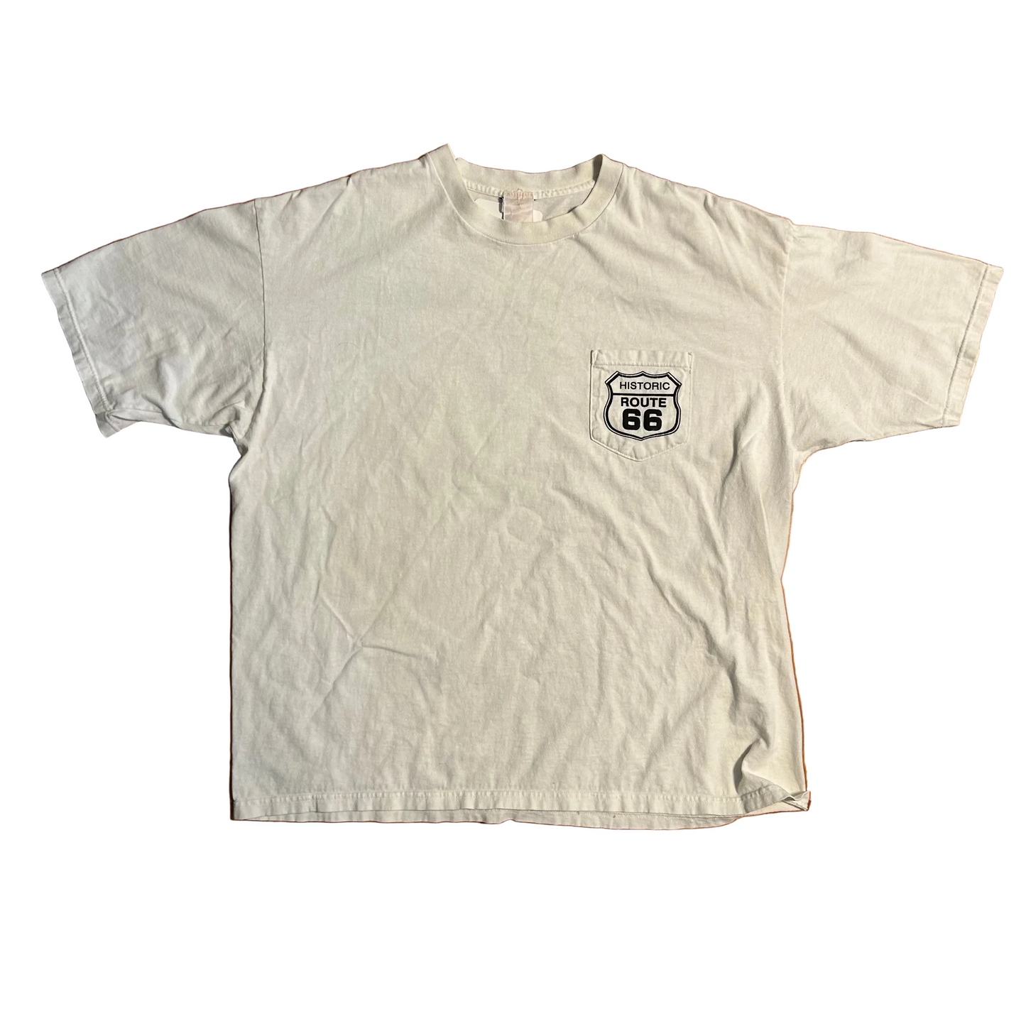 90’s Route 66 Get Your Kicks White Tshirt - XLarge - 24.5" x 27.5"