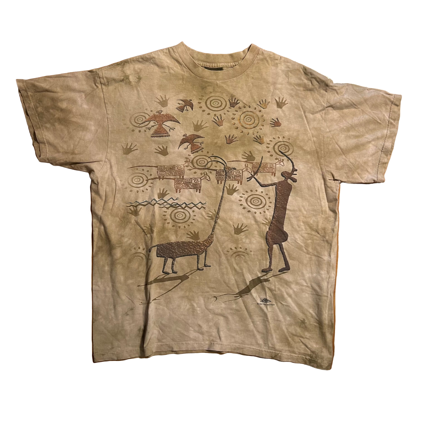 90's The Mountain Tie Dye Brown Tshirt - Large - 22" x 26.5"