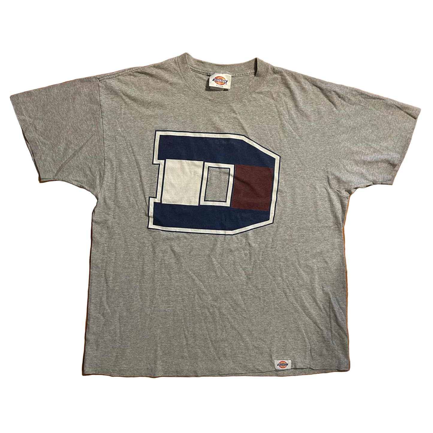 90's Dickies D Grey Tshirt - XLarge - 24" x 28.5"