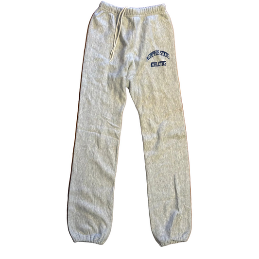 80/90's Jansport Memphis State Athletics Grey Reverse Weave Sweatpants - 24" x 32"
