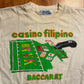 80/90's Casino Filipino Baccarat Gambling White Tshirt - Large - 22" x 27.5"