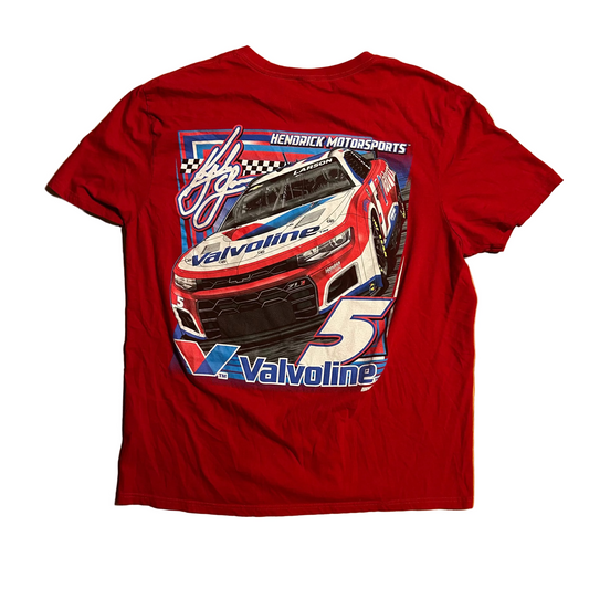 NASCAR Hendricks Motorsports Valvoline Red Tshirt - Large - 23" x 28.5"