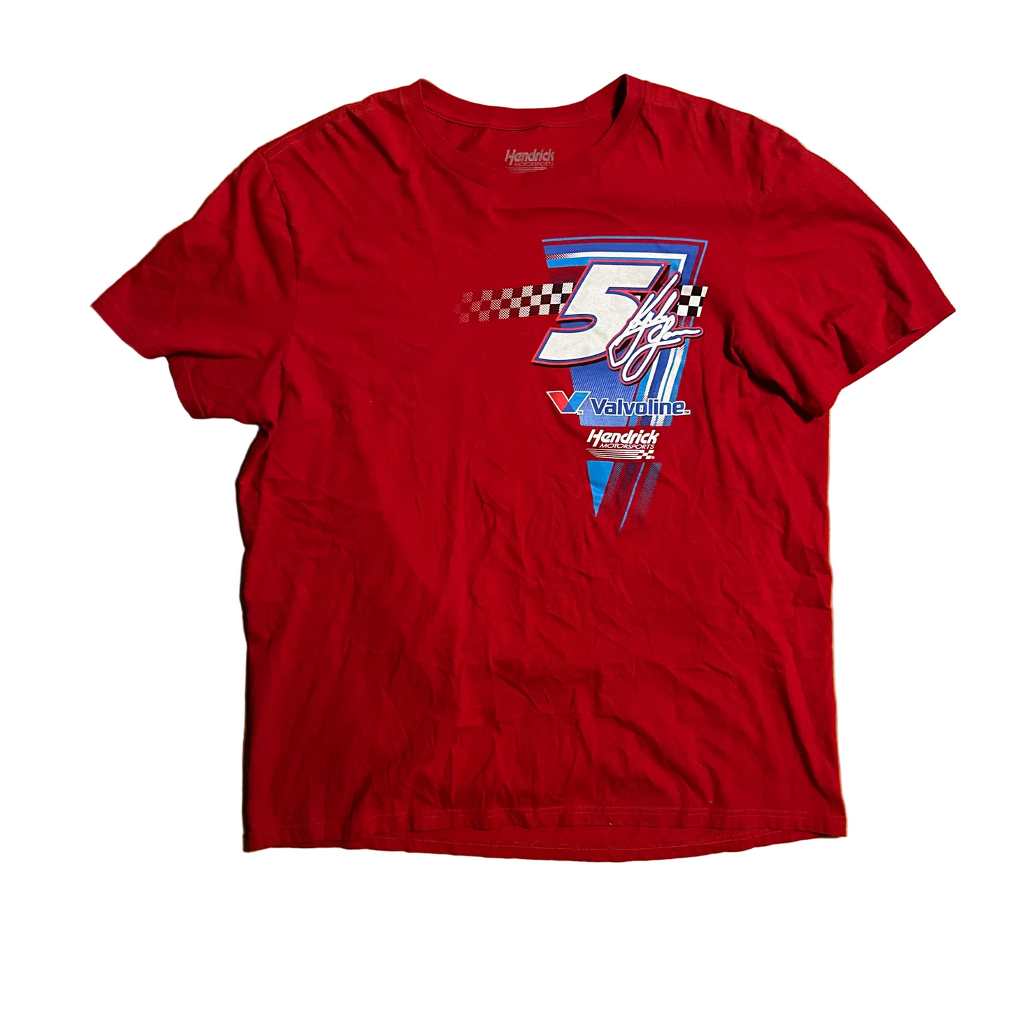 NASCAR Hendricks Motorsports Valvoline Red Tshirt - Large - 23" x 28.5"