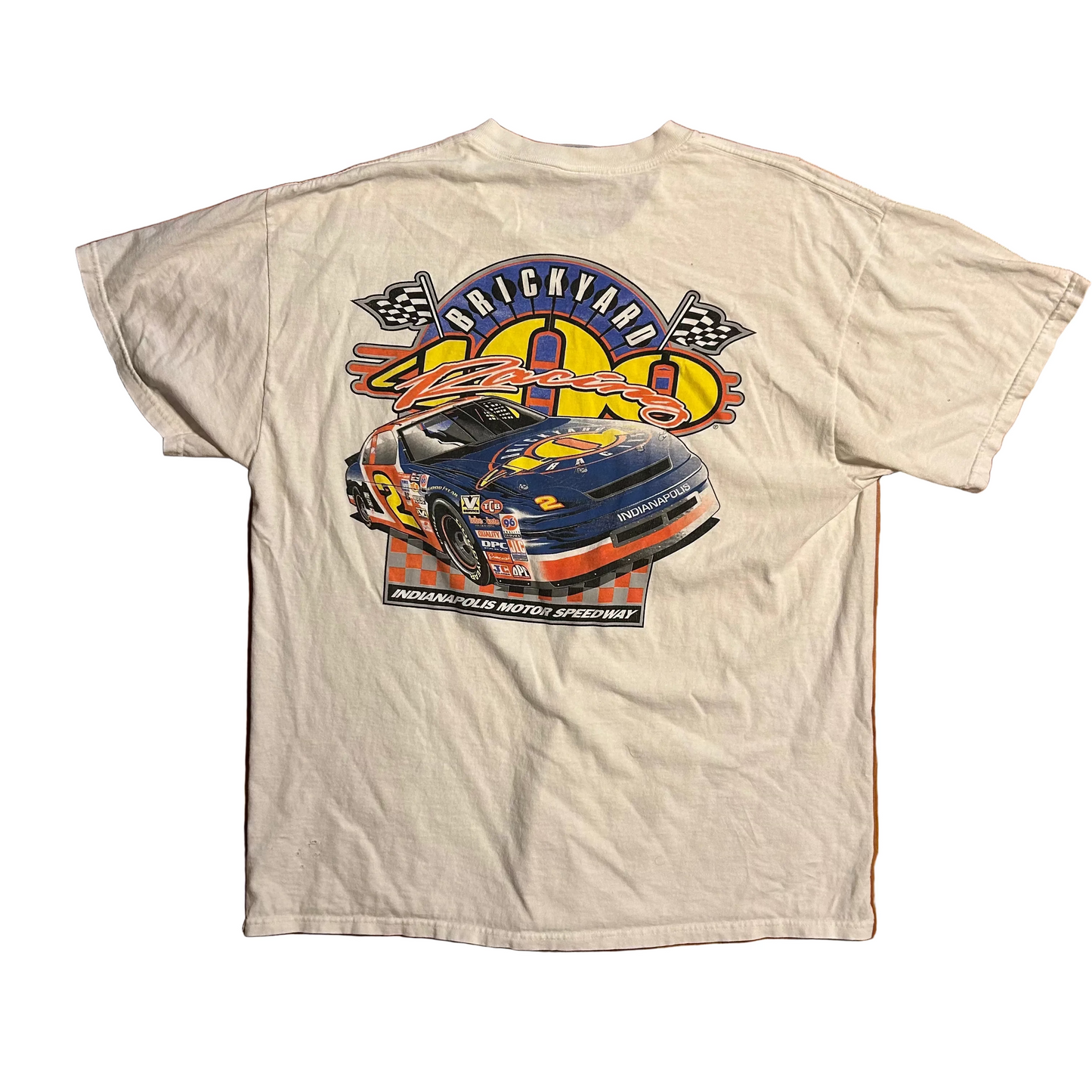 Delta Brickyard 500 Racing Indianapolis Motor Speedway White Pocket Tshirt - Large - 23" x 30"